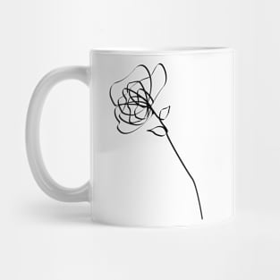 Rose Line Art In Black For Lovers Loved Ones And Self Love Mug